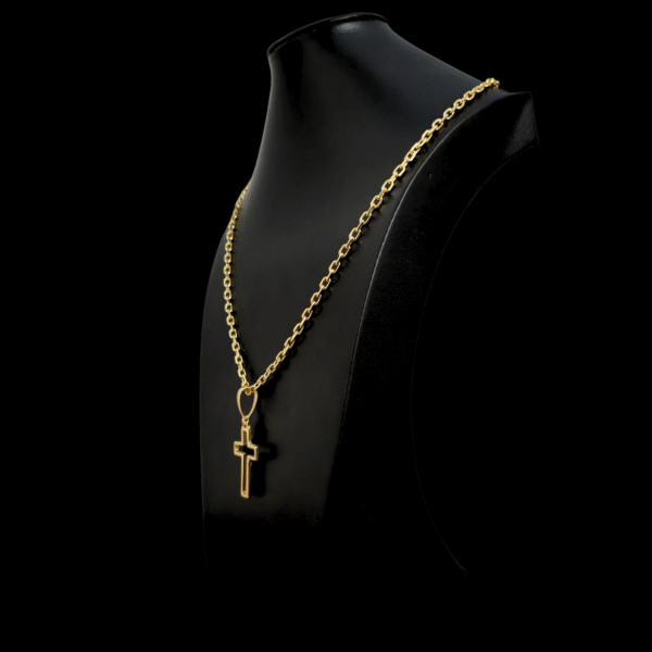 Corrente Cartier  com Crucifixo Folheada a Ouro 18k - Imagem 3