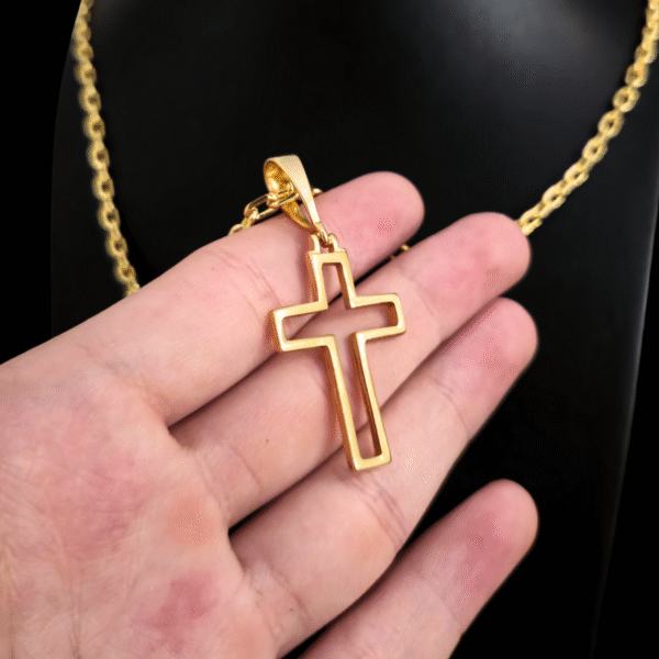 Corrente Cartier  com Crucifixo Folheada a Ouro 18k - Imagem 2