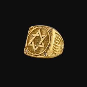 Anel Signet (Sinet) com a Estrela de Davi em relevo