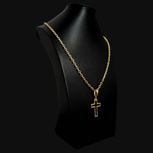 Corrente Cartier  com Crucifixo Folheada a Ouro 18k
